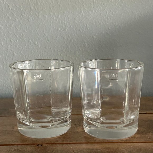 Stock Brandy Glass Set of 2 Octagon Old Fashion Rocks Embossed Glasses 20CL - Picture 4 of 9